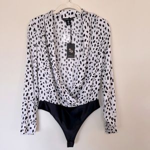 Polka dot body suite blouse | Size S